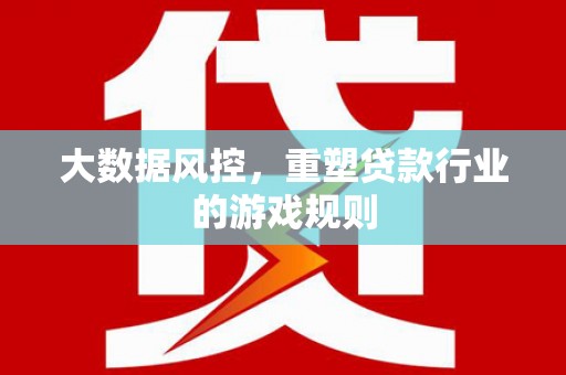 福贡大数据风控，重塑贷款行业的游戏规则