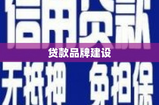 福贡贷款品牌建设