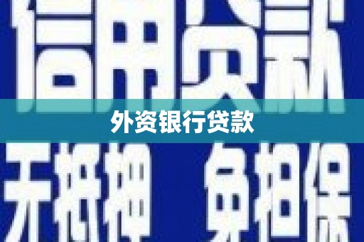 福贡外资银行贷款