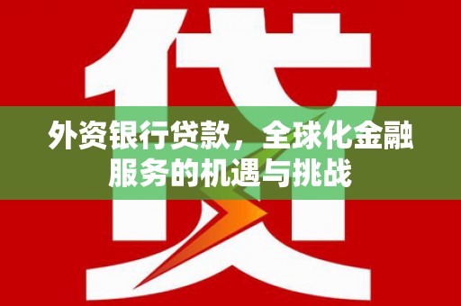 福贡外资银行贷款，全球化金融服务的机遇与挑战