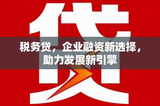 福贡税务贷，企业融资新选择，助力发展新引擎