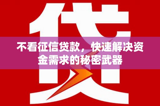 福贡不看征信贷款，快速解决资金需求的秘密武器