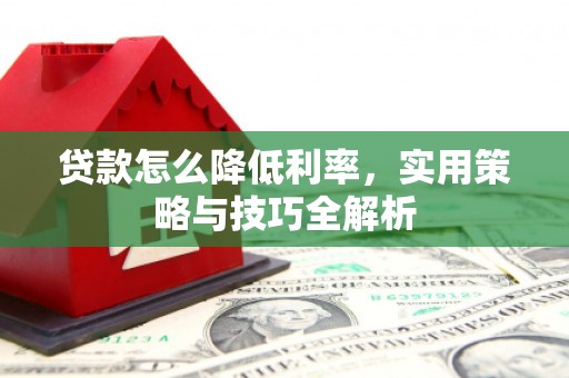 福贡贷款怎么降低利率，实用策略与技巧全解析